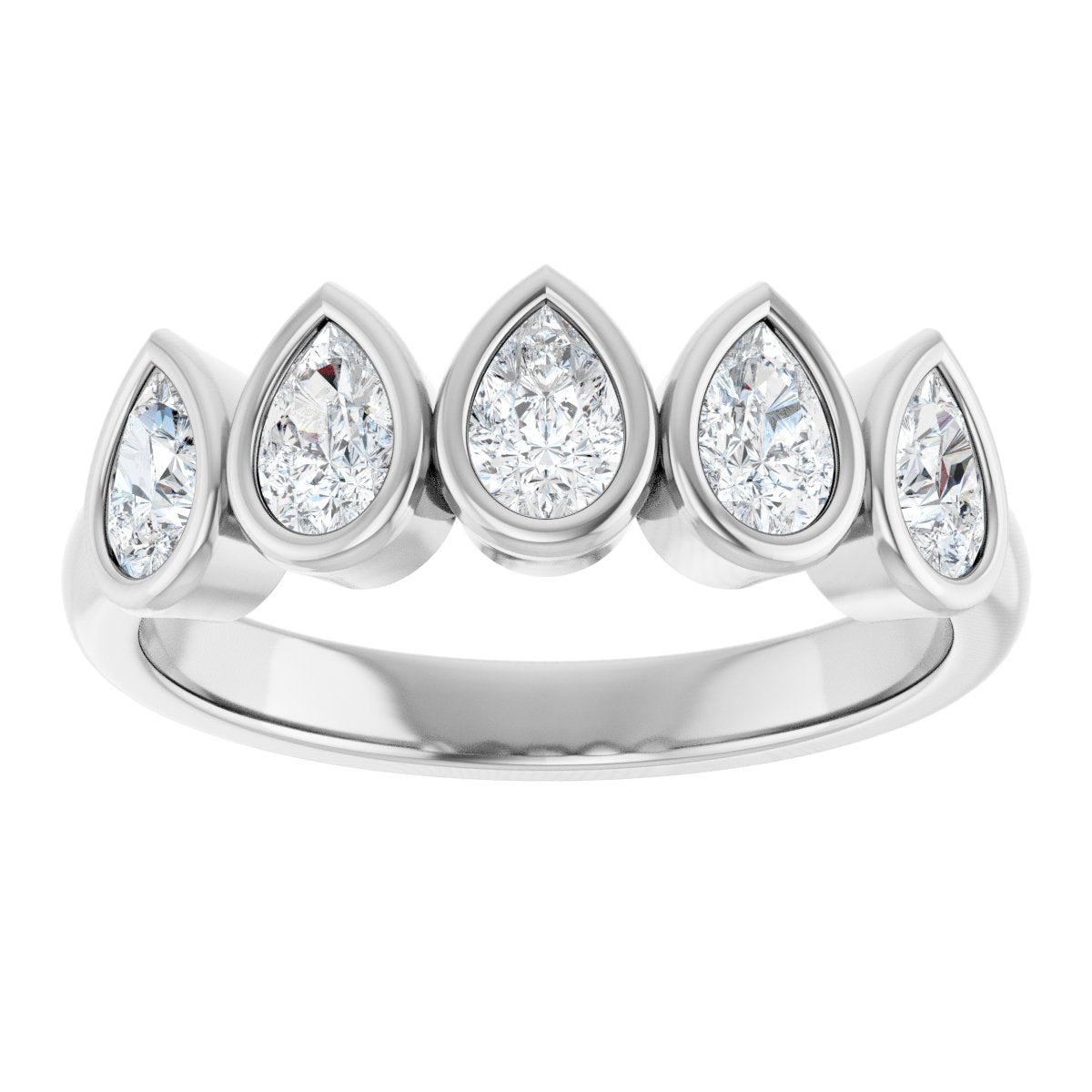 3/4 Ctw Pear Lab-Grown Diamond Anniversary Band - White Gold - Lab Grown Diamond