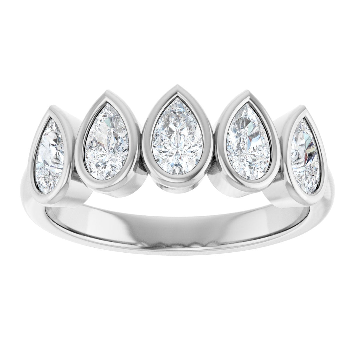 1 Ctw Pear Lab-Grown Diamond Anniversary Band - White Gold - Lab Grown Diamond