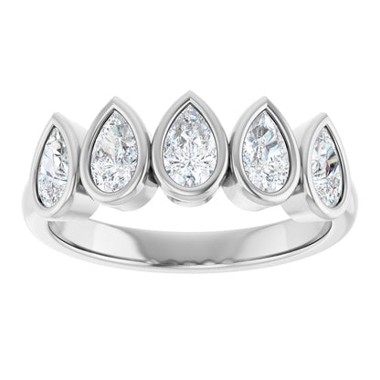 1 Ctw Pear Lab-Grown Diamond Anniversary Band - White Gold - Lab Grown Diamond
