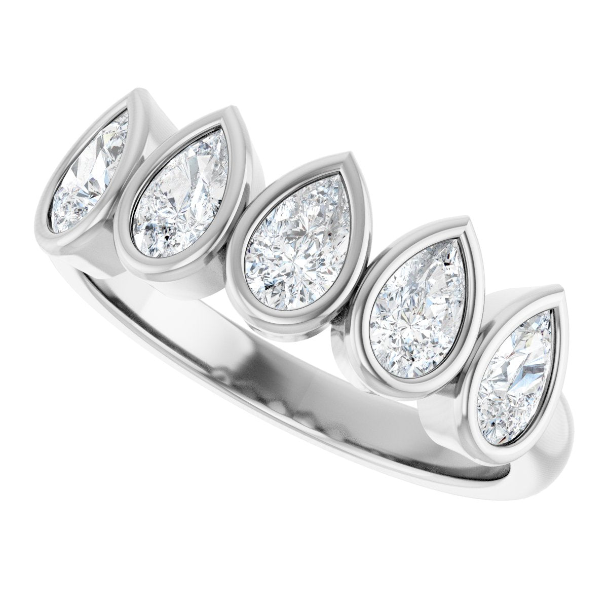 1 Ctw Pear Lab-Grown Diamond Anniversary Band - White Gold - Lab Grown Diamond