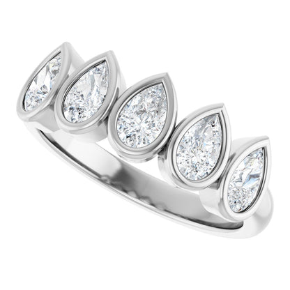 1 Ctw Pear Lab-Grown Diamond Anniversary Band - White Gold - Lab Grown Diamond
