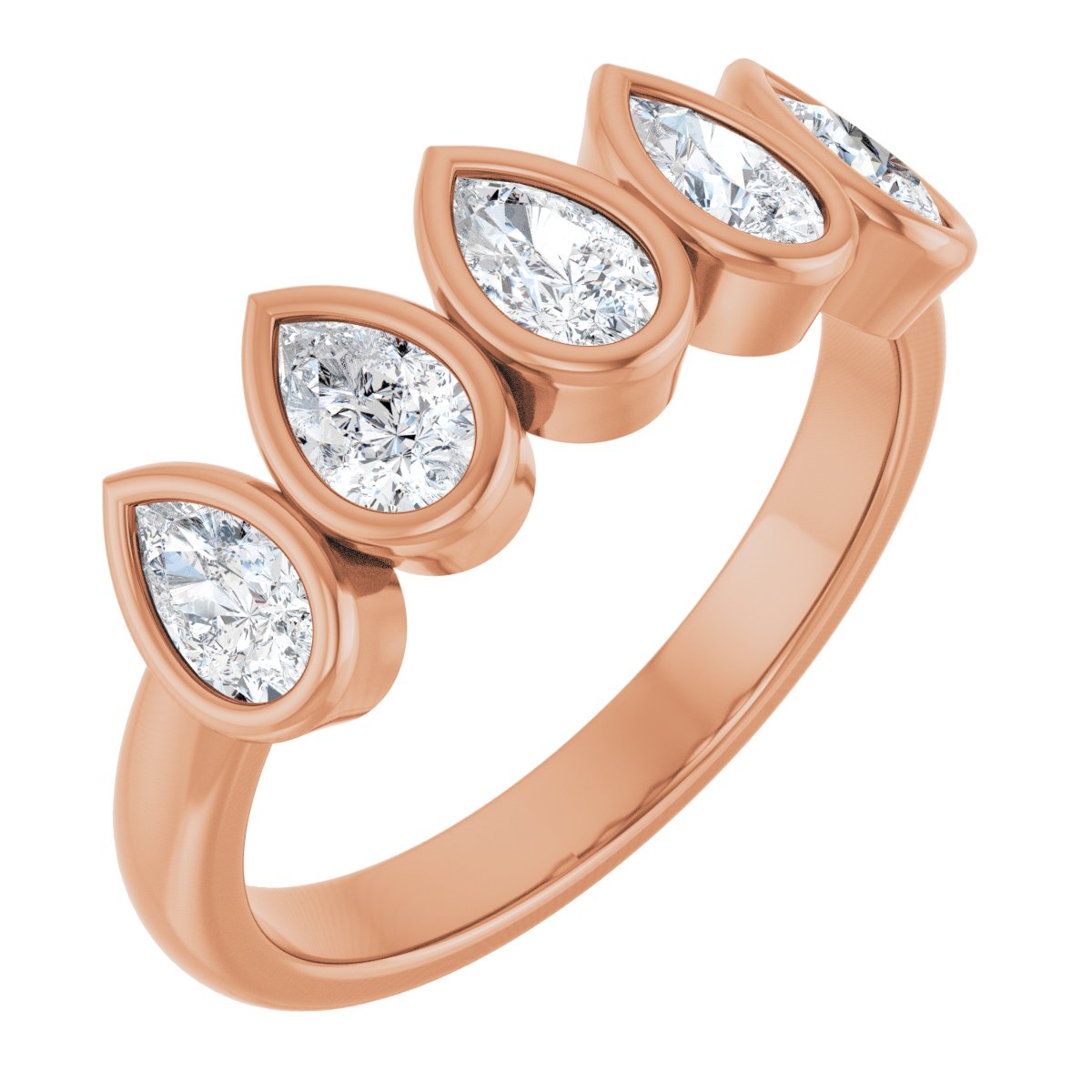 1 Ctw Pear Lab-Grown Diamond Anniversary Band