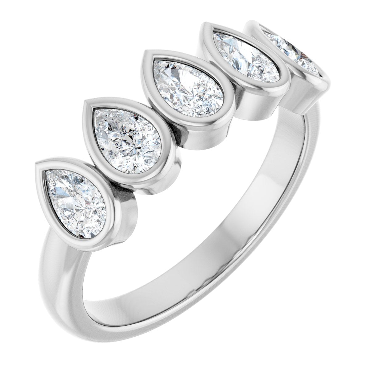 1 Ctw Pear Lab-Grown Diamond Anniversary Band