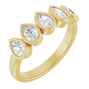 3/4 Ctw Pear Lab-Grown Diamond Anniversary Band