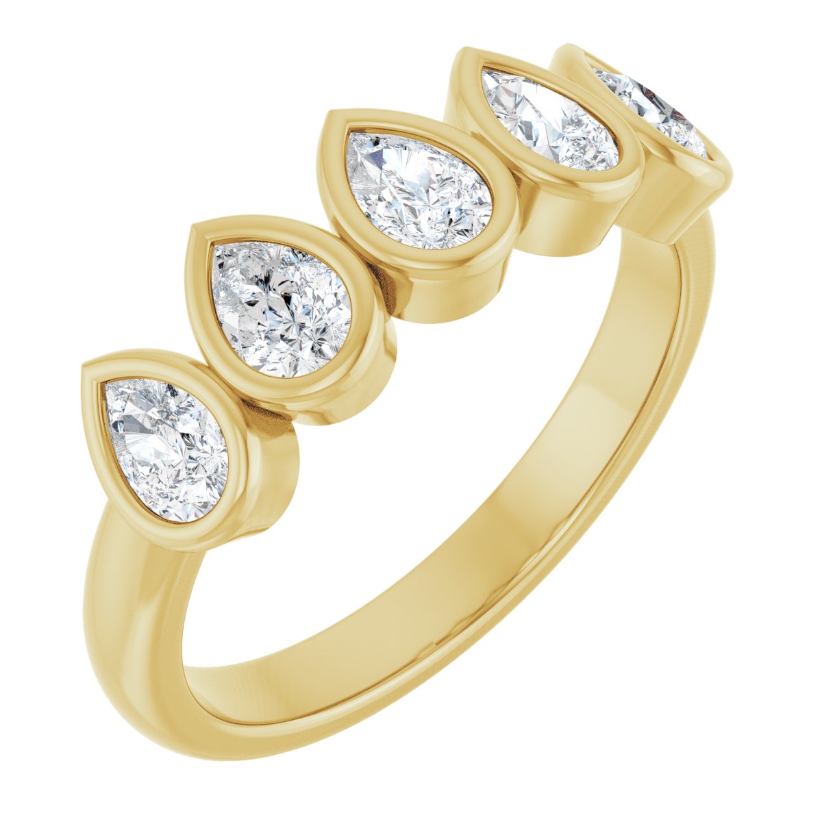 3/4 Ctw Pear Lab-Grown Diamond Anniversary Band