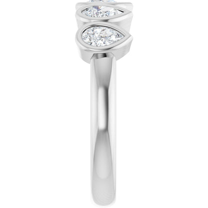 3/4 Ctw Pear Lab-Grown Diamond Anniversary Band - White Gold - Lab Grown Diamond