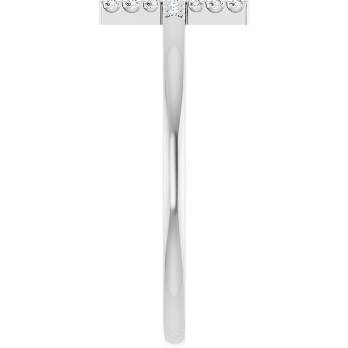 Lab-Grown Diamond Sideways Cross Ring - White Gold - Lab Grown Diamond