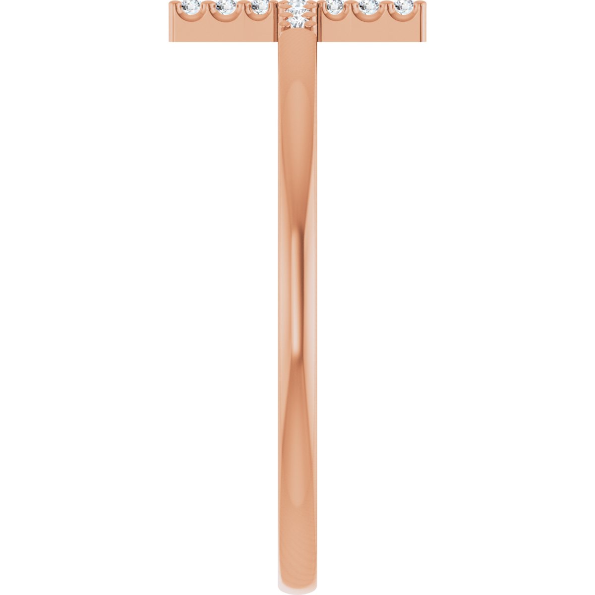 Lab-Grown Diamond Sideways Cross Ring - Rose Gold - Lab Grown Diamond
