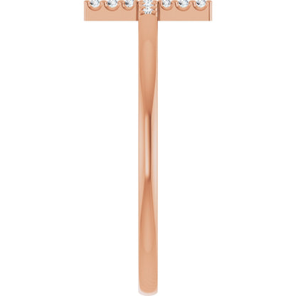 Lab-Grown Diamond Sideways Cross Ring - Rose Gold - Lab Grown Diamond