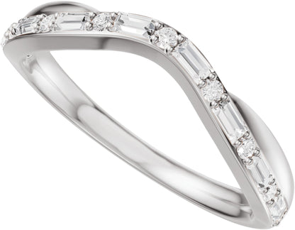 1/2 Ctw Lab Grown Diamond Contour Band - White Gold - Lab Grown Diamond