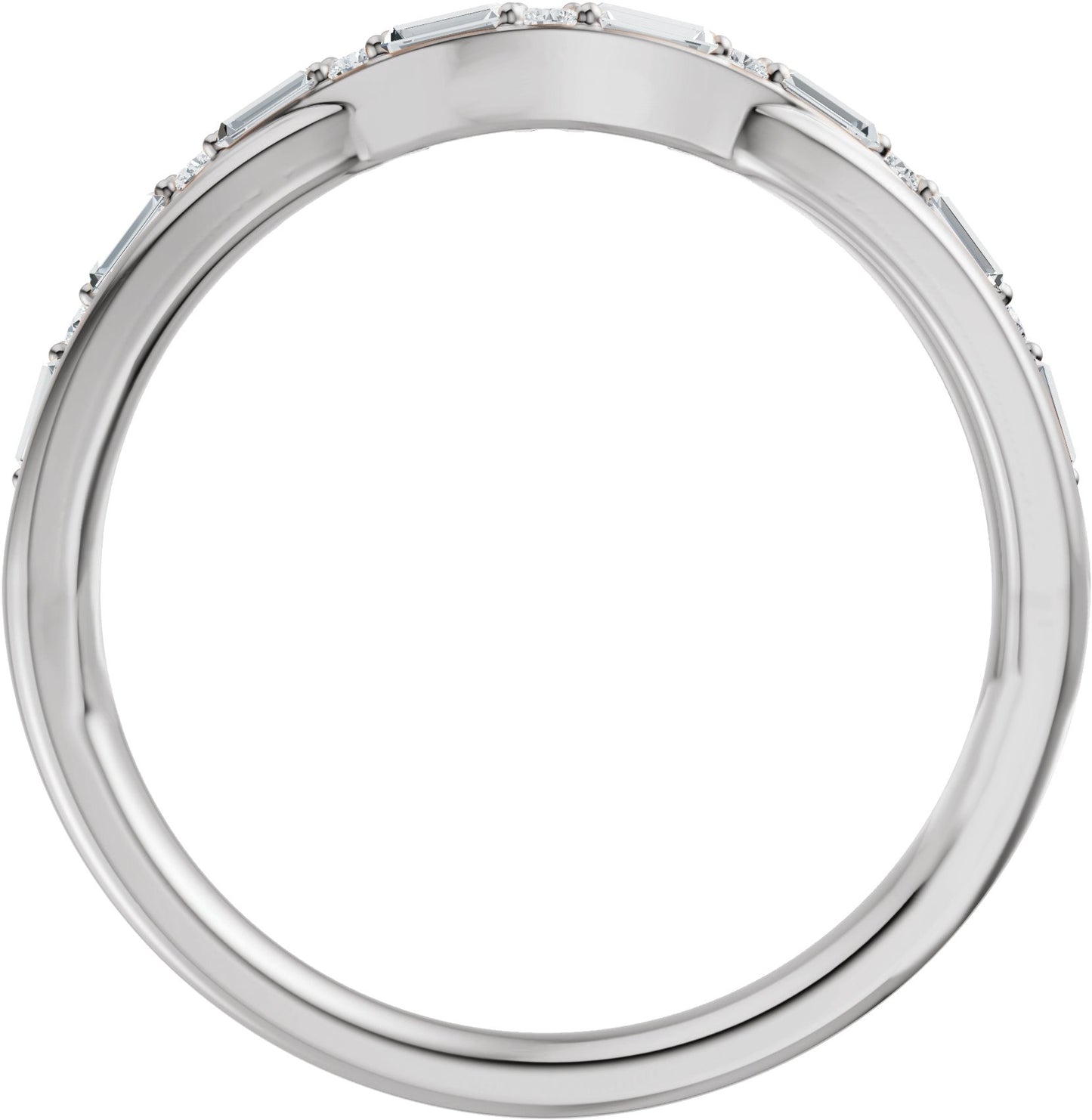 1/2 Ctw Lab Grown Diamond Contour Band - White Gold - Lab Grown Diamond