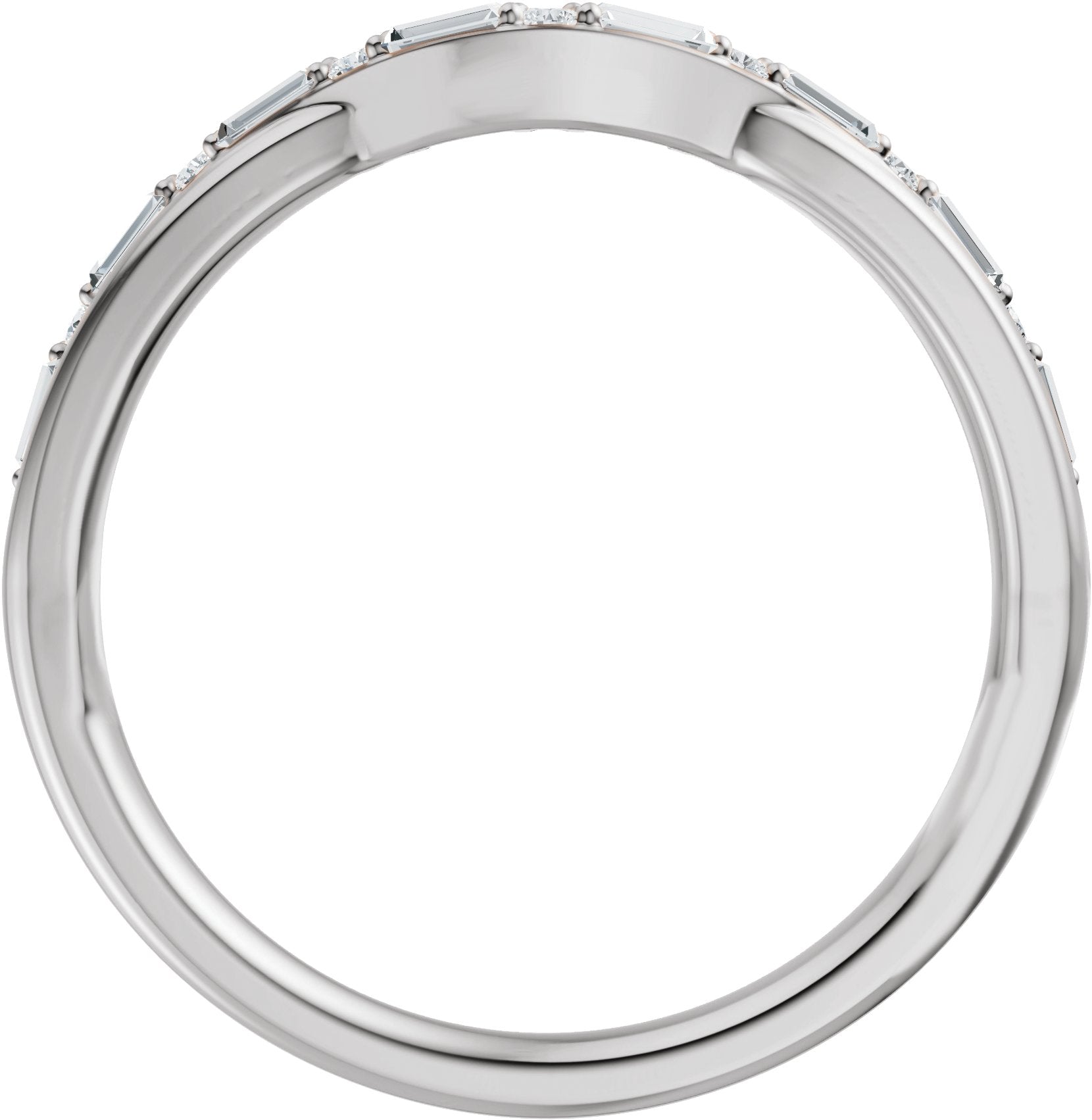 1/2 Ctw Lab Grown Diamond Contour Band - White Gold - Lab Grown Diamond
