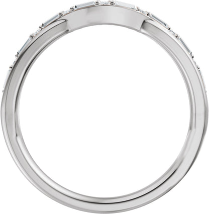 1/2 Ctw Lab Grown Diamond Contour Band - White Gold - Lab Grown Diamond
