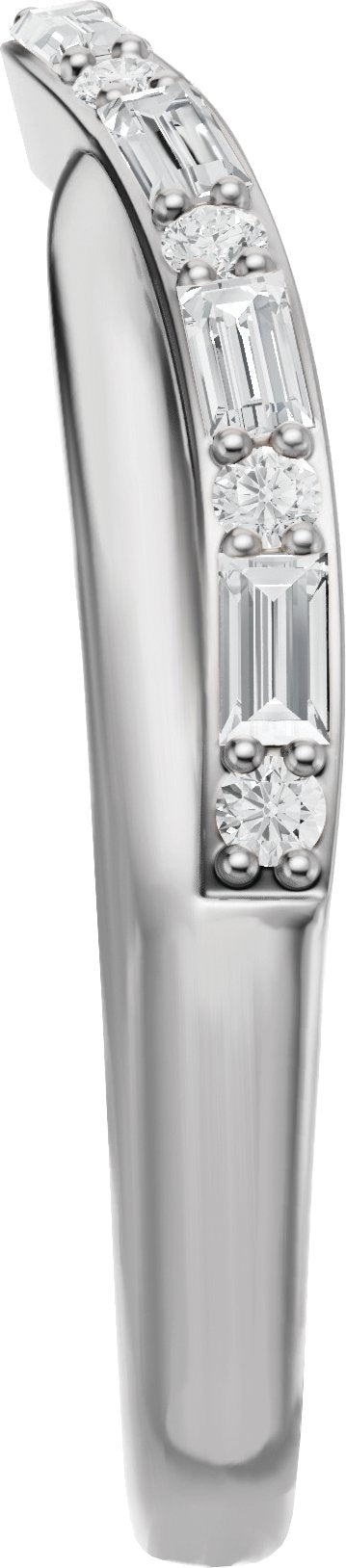1/2 Ctw Lab Grown Diamond Contour Band - White Gold - Lab Grown Diamond