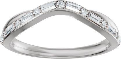 1/2 Ctw Lab Grown Diamond Contour Band - White Gold - Lab Grown Diamond