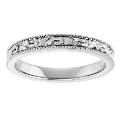.02 Ctw Lab-Grown Diamond Wedding Band - White Gold - Lab Grown Diamond