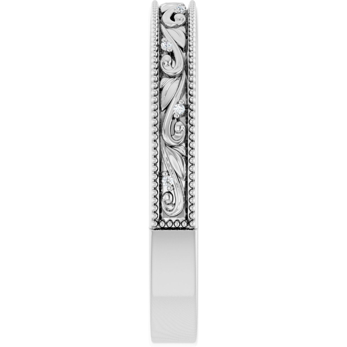.02 Ctw Lab-Grown Diamond Wedding Band - White Gold - Lab Grown Diamond