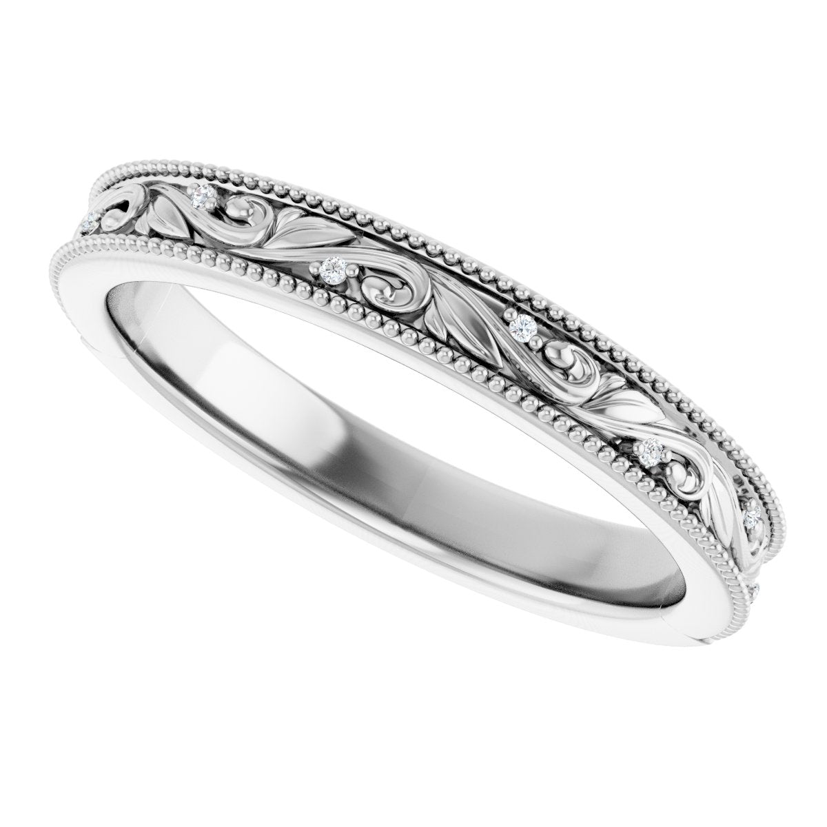 .02 Ctw Lab-Grown Diamond Wedding Band - White Gold - Lab Grown Diamond