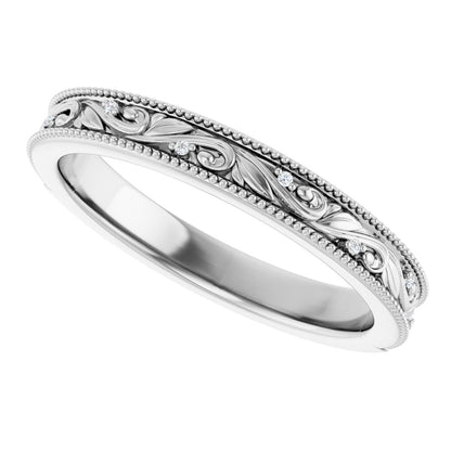 .02 Ctw Lab-Grown Diamond Wedding Band - White Gold - Lab Grown Diamond