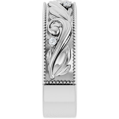 .06 Ctw Lab-Grown Diamond Wedding Band - White Gold - Lab Grown Diamond