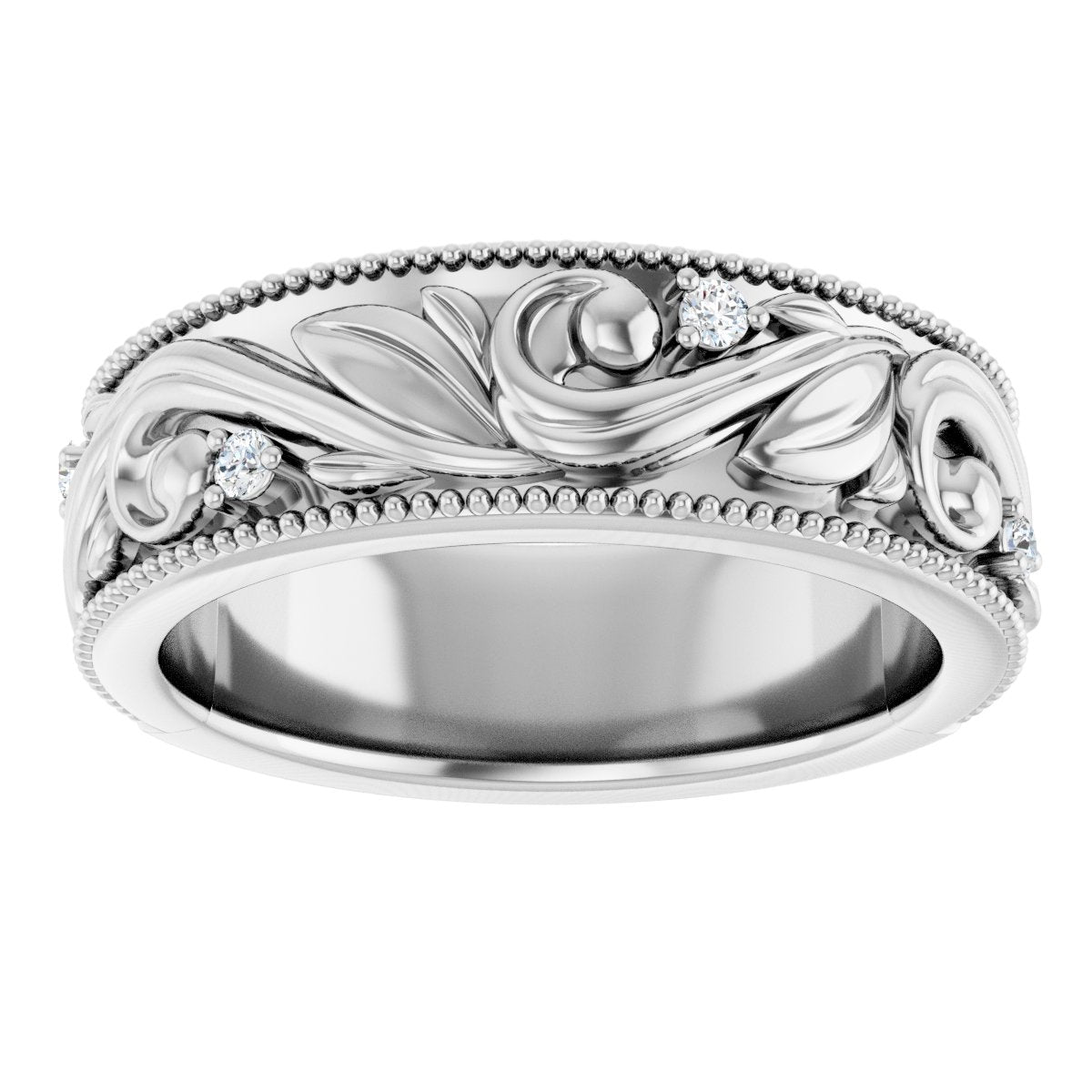 .06 Ctw Lab-Grown Diamond Wedding Band - White Gold - Lab Grown Diamond