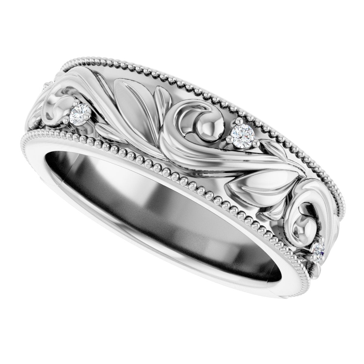 .06 Ctw Lab-Grown Diamond Wedding Band - White Gold - Lab Grown Diamond