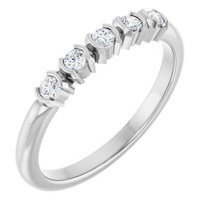 1/6 Ctw Lab-Grown Diamond Anniversary Band - White Gold - Lab Grown Diamond
