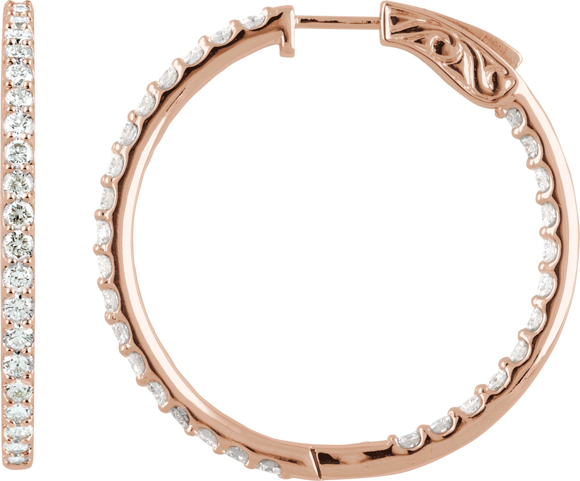6 1/2 Ctw Lab-Grown Diamond Inside-Outside Hoop Earrings
