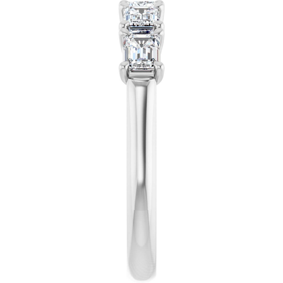 1 1/4 Ctw Emerald Lab-Grown Diamond Anniversary Band - White Gold - Lab Grown Diamond