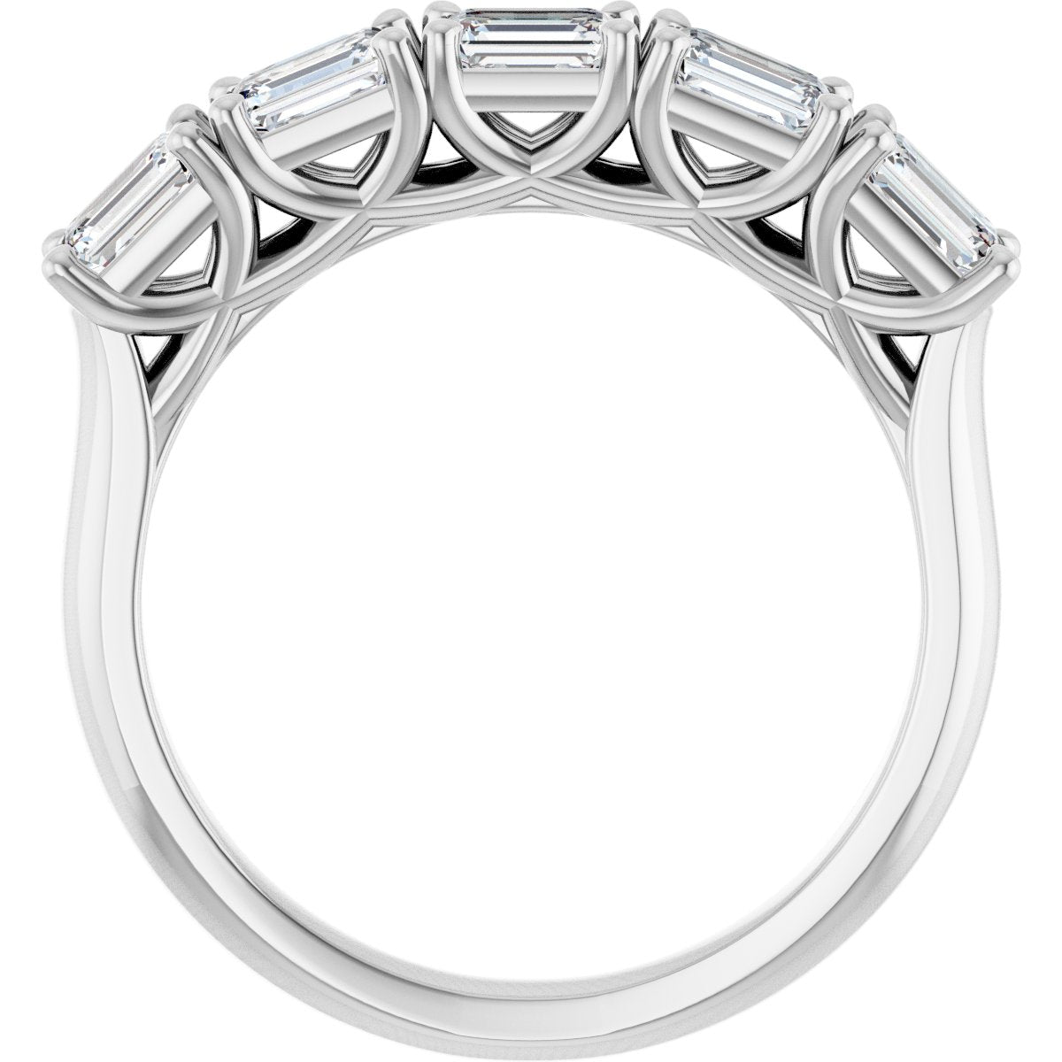 1 1/4 Ctw Emerald Lab-Grown Diamond Anniversary Band - White Gold - Lab Grown Diamond