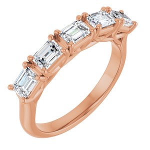 1 1/4 Ctw Emerald Lab-Grown Diamond Anniversary Band