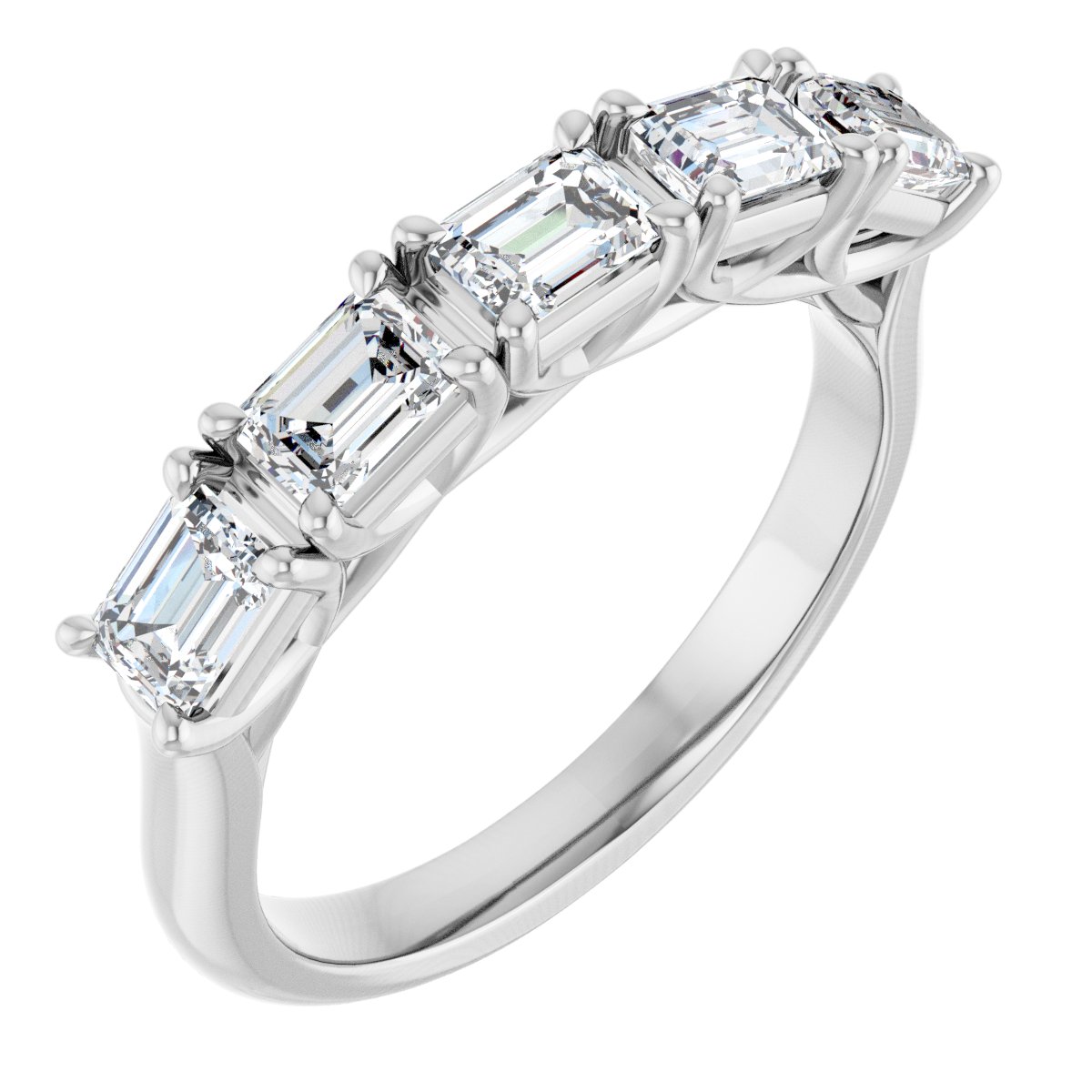 1 1/4 Ctw Emerald Lab-Grown Diamond Anniversary Band