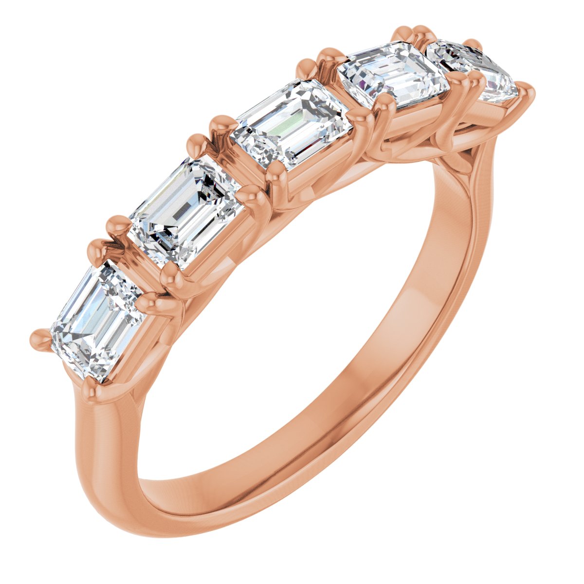1 1/4 Ctw Emerald Lab-Grown Diamond Anniversary Band
