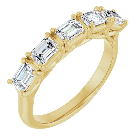 1 1/4 Ctw Emerald Lab-Grown Diamond Anniversary Band
