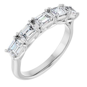 1 1/4 Ctw Emerald Lab-Grown Diamond Anniversary Band
