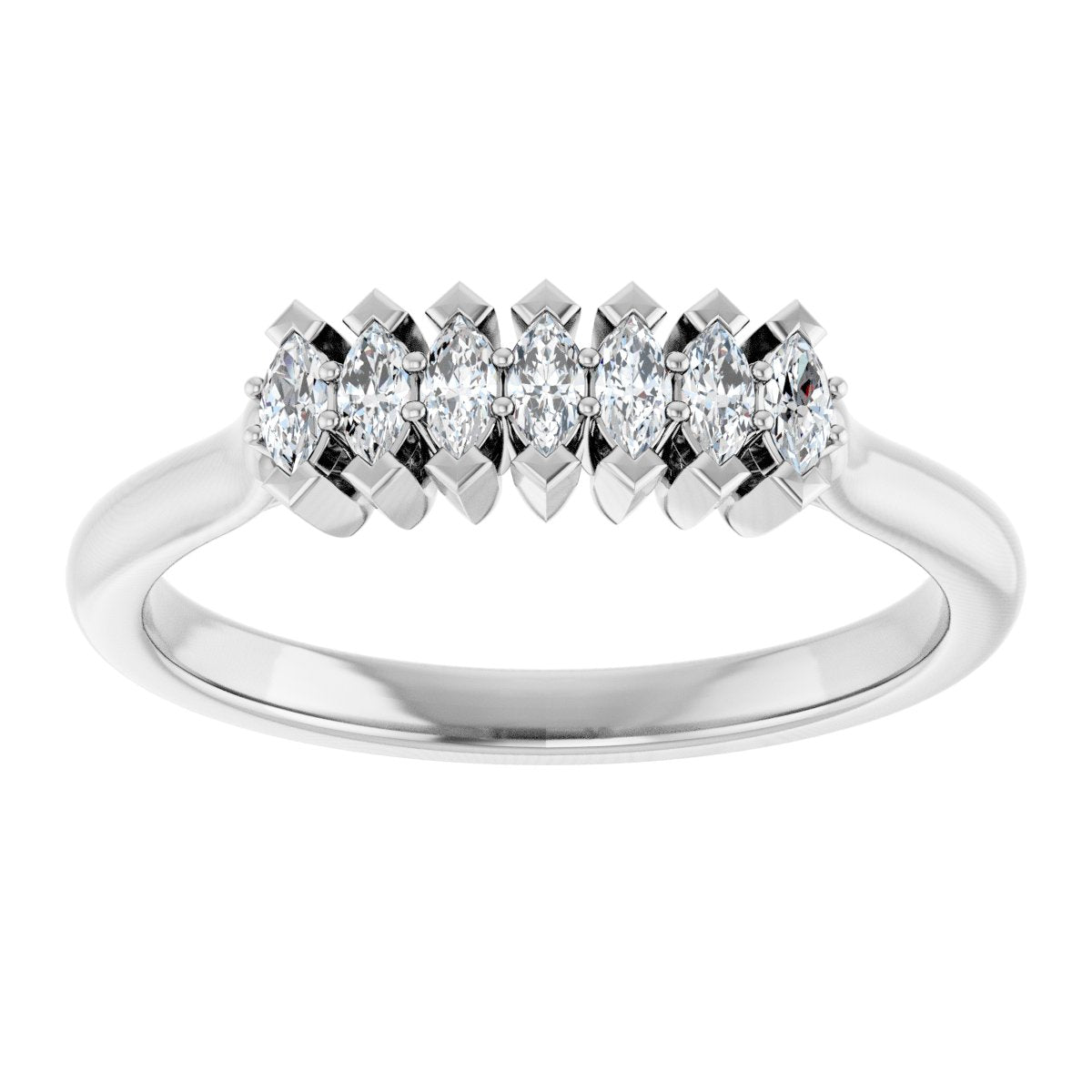 1/4 Ctw Marquise Lab-Grown Diamond Anniversary Band - White Gold - Lab Grown Diamond
