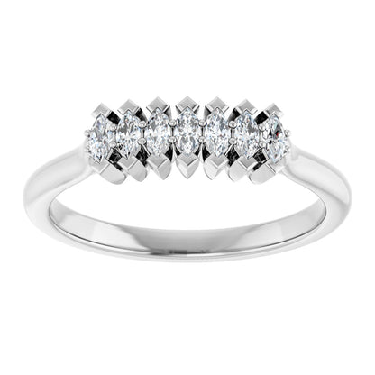 1/4 Ctw Marquise Lab-Grown Diamond Anniversary Band - White Gold - Lab Grown Diamond