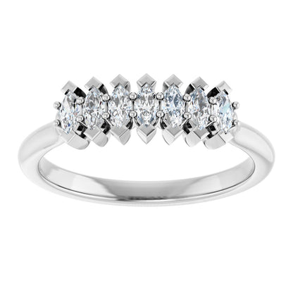 1/3 Ctw Marquise Lab-Grown Diamond Anniversary Band - White Gold - Lab Grown Diamond