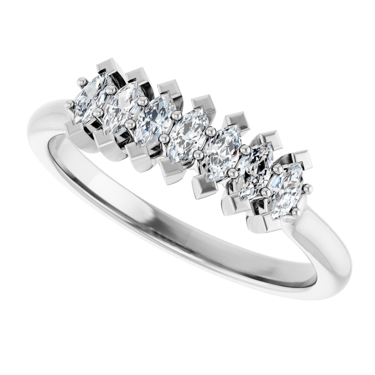 1/3 Ctw Marquise Lab-Grown Diamond Anniversary Band - White Gold - Lab Grown Diamond
