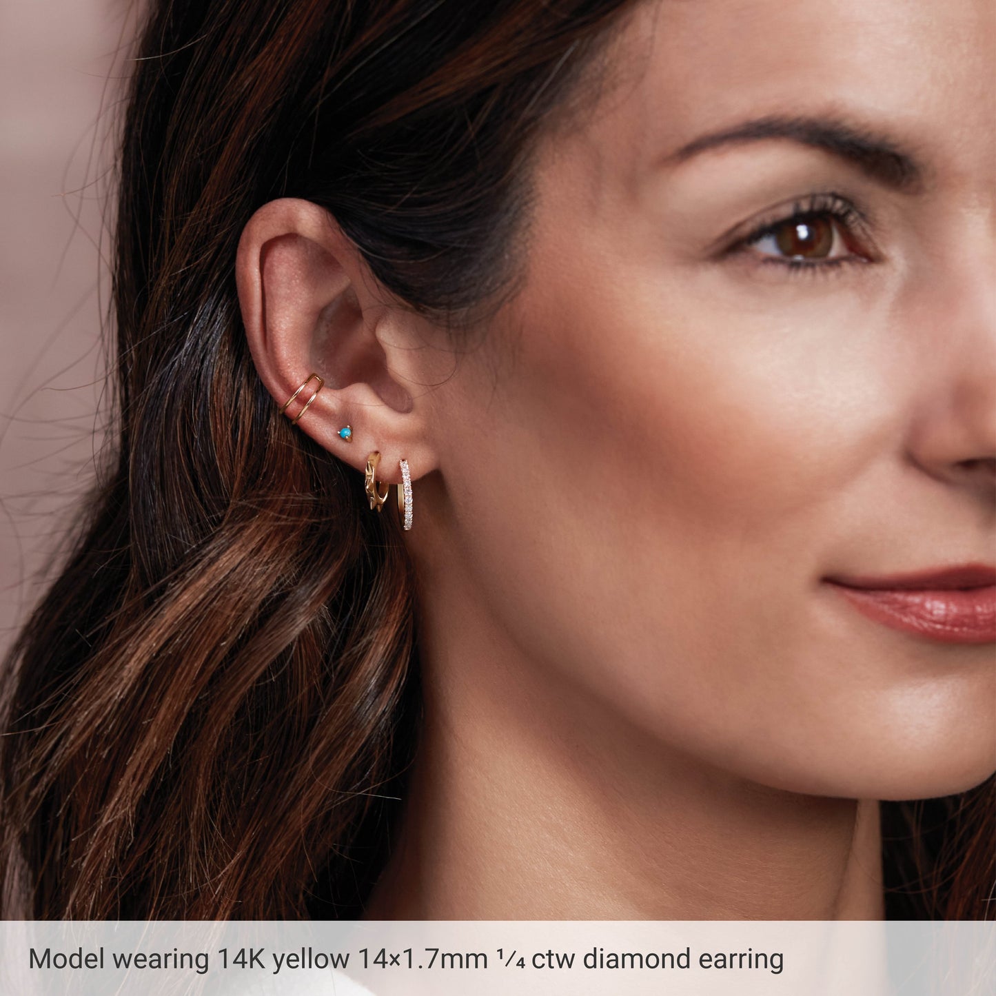 3/8 Ctw Lab-Grown Diamond Hoop Earrings - Lab Grown Diamond