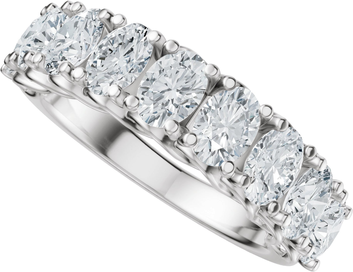 2 1/3 Ctw Oval Lab-Grown Diamond Anniversary Band - White Gold - Lab Grown Diamond