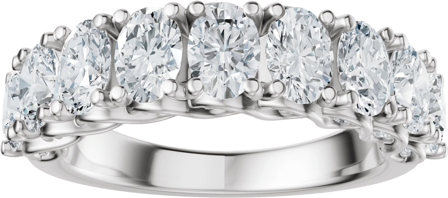 2 1/3 Ctw Oval Lab-Grown Diamond Anniversary Band - White Gold - Lab Grown Diamond
