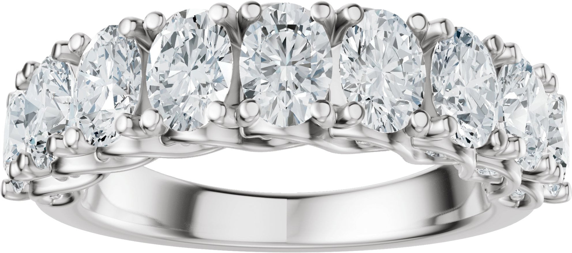 2 1/3 Ctw Oval Lab-Grown Diamond Anniversary Band - White Gold - Lab Grown Diamond