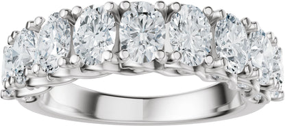 2 1/3 Ctw Oval Lab-Grown Diamond Anniversary Band - White Gold - Lab Grown Diamond