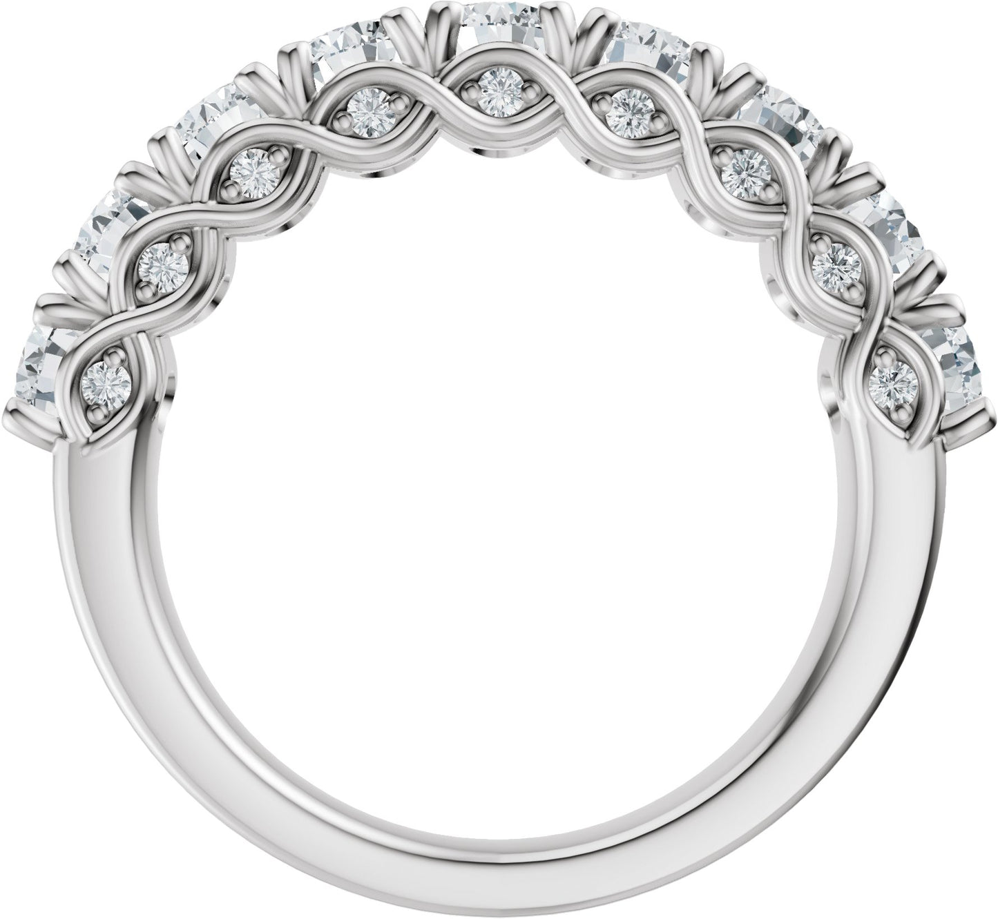 2 1/3 Ctw Oval Lab-Grown Diamond Anniversary Band - White Gold - Lab Grown Diamond