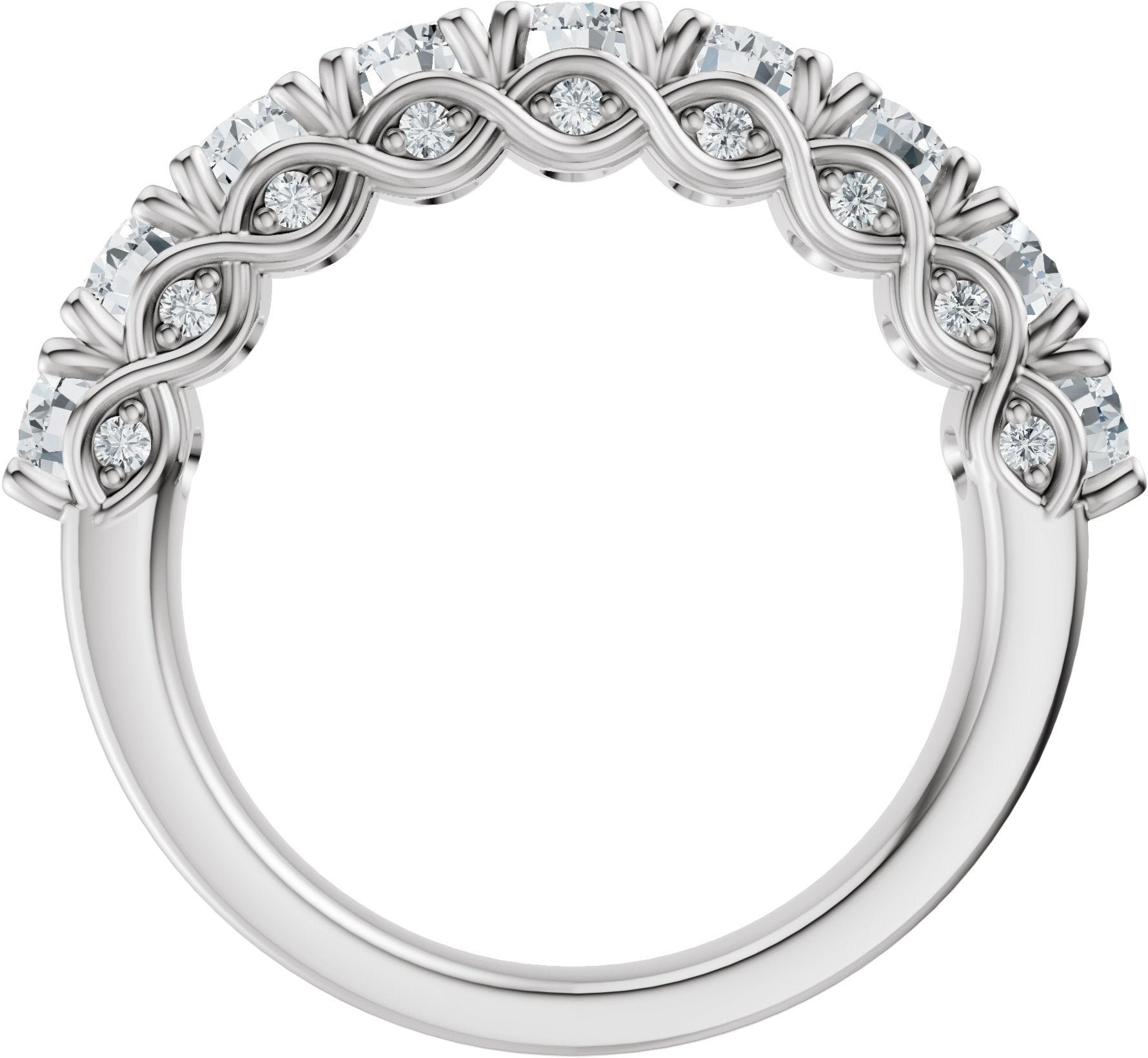 2 1/3 Ctw Oval Lab-Grown Diamond Anniversary Band - White Gold - Lab Grown Diamond