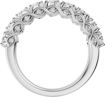 2 1/3 Ctw Oval Lab-Grown Diamond Anniversary Band - White Gold - Lab Grown Diamond