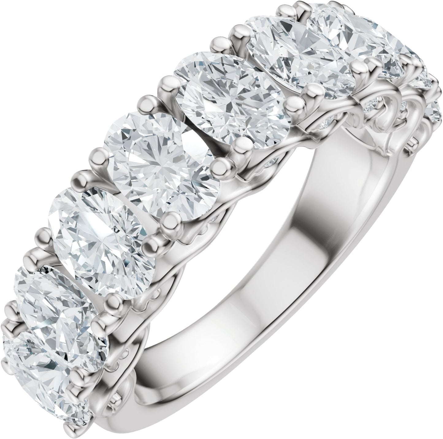 3 3/4 Ctw Oval Lab-Grown Diamond Anniversary Band