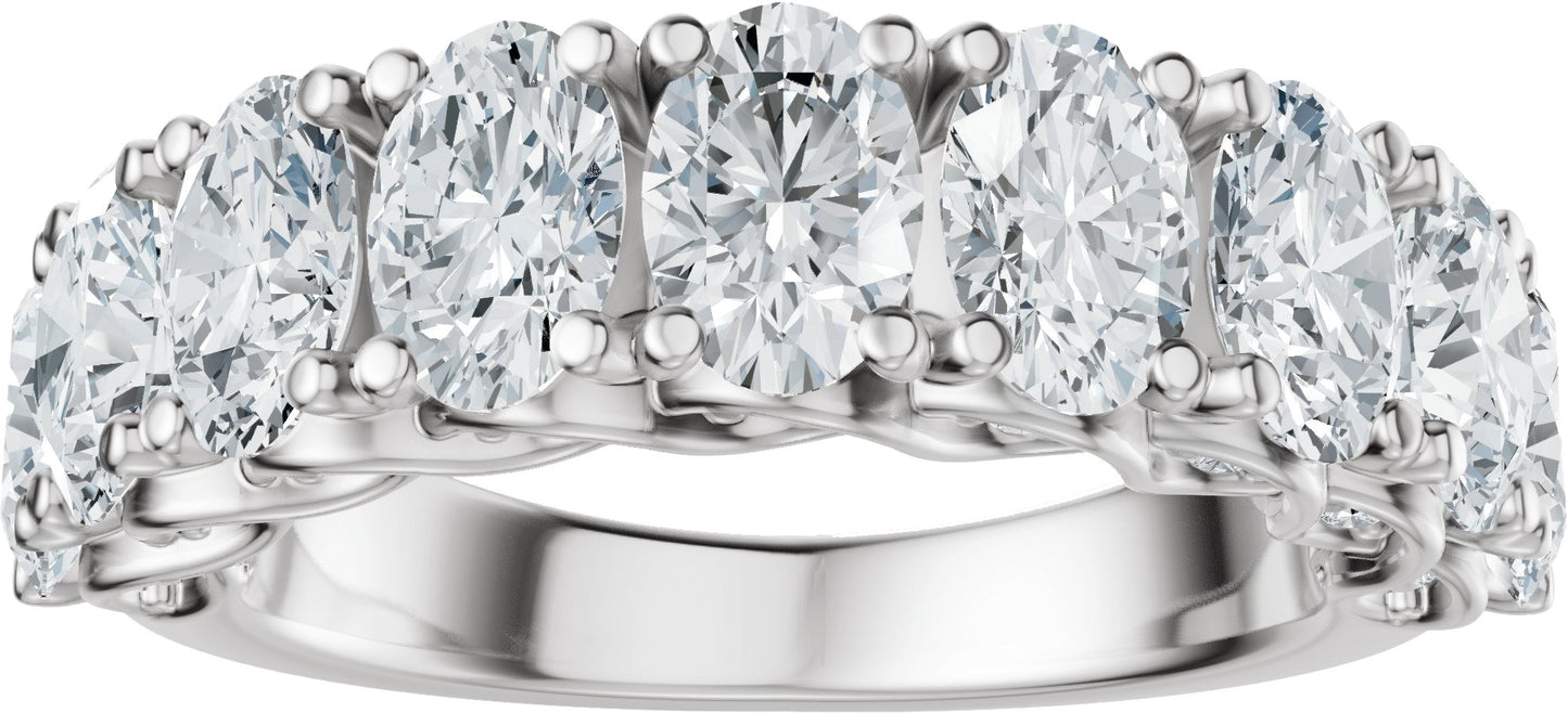 3 3/4 Ctw Oval Lab-Grown Diamond Anniversary Band - White Gold - Lab Grown Diamond