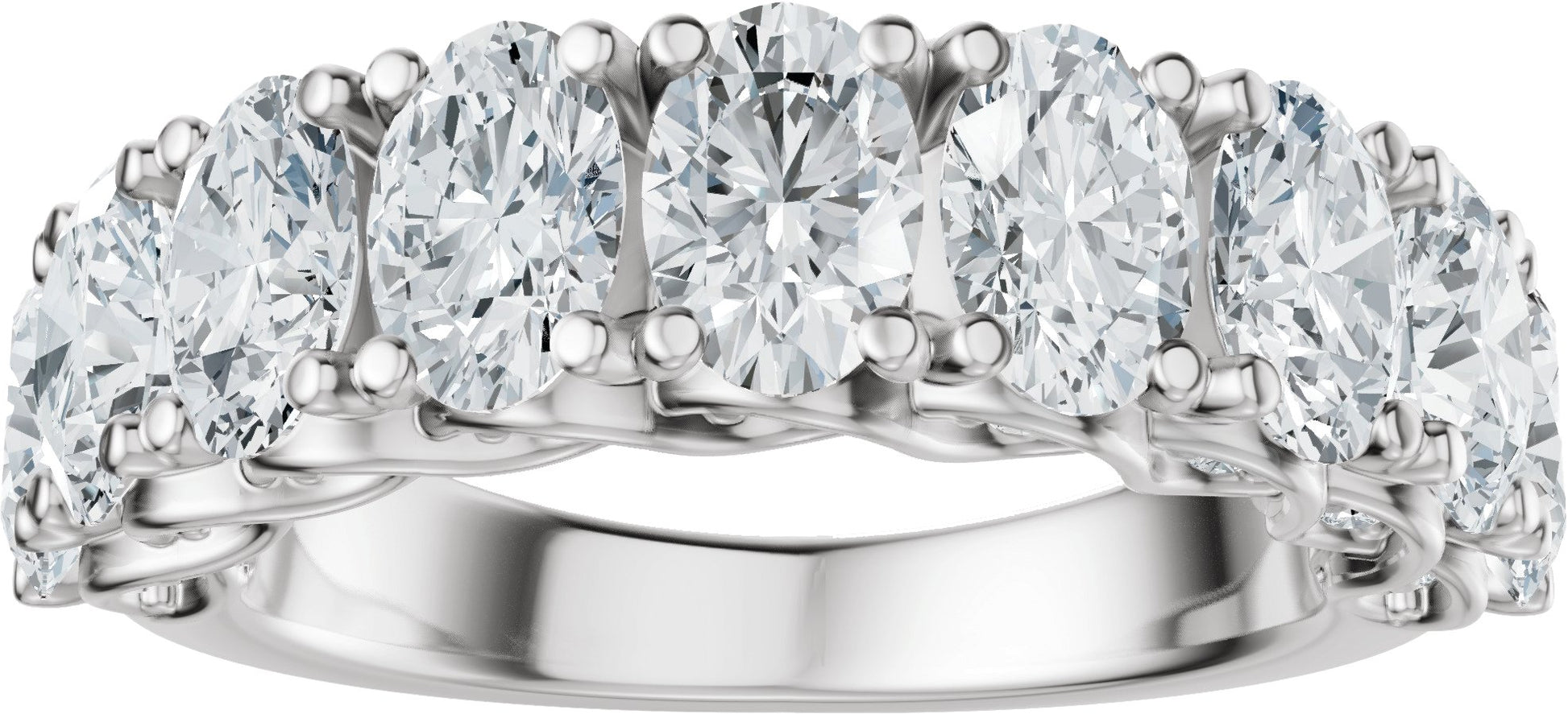 3 3/4 Ctw Oval Lab-Grown Diamond Anniversary Band - White Gold - Lab Grown Diamond
